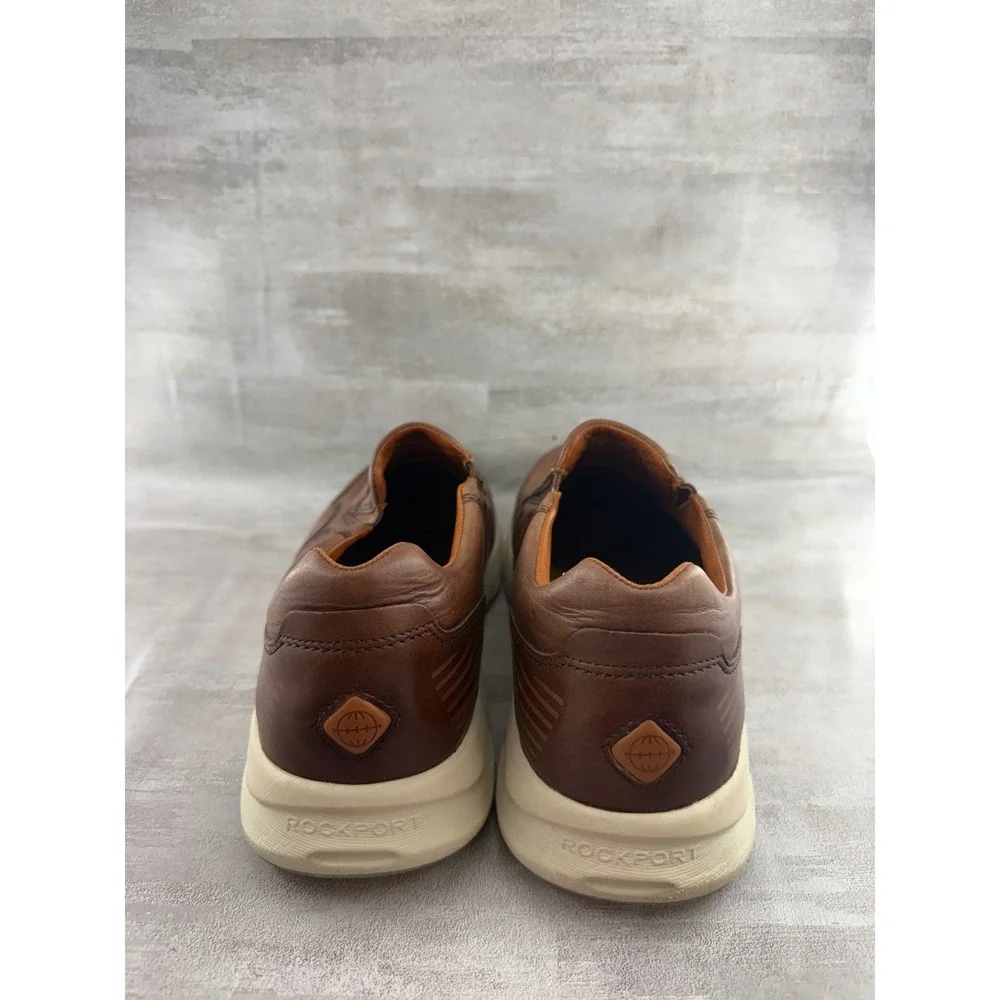 Rockport Men Brown Leather Lets Walk Slip On Loafers CH4263 Size 9.5 W